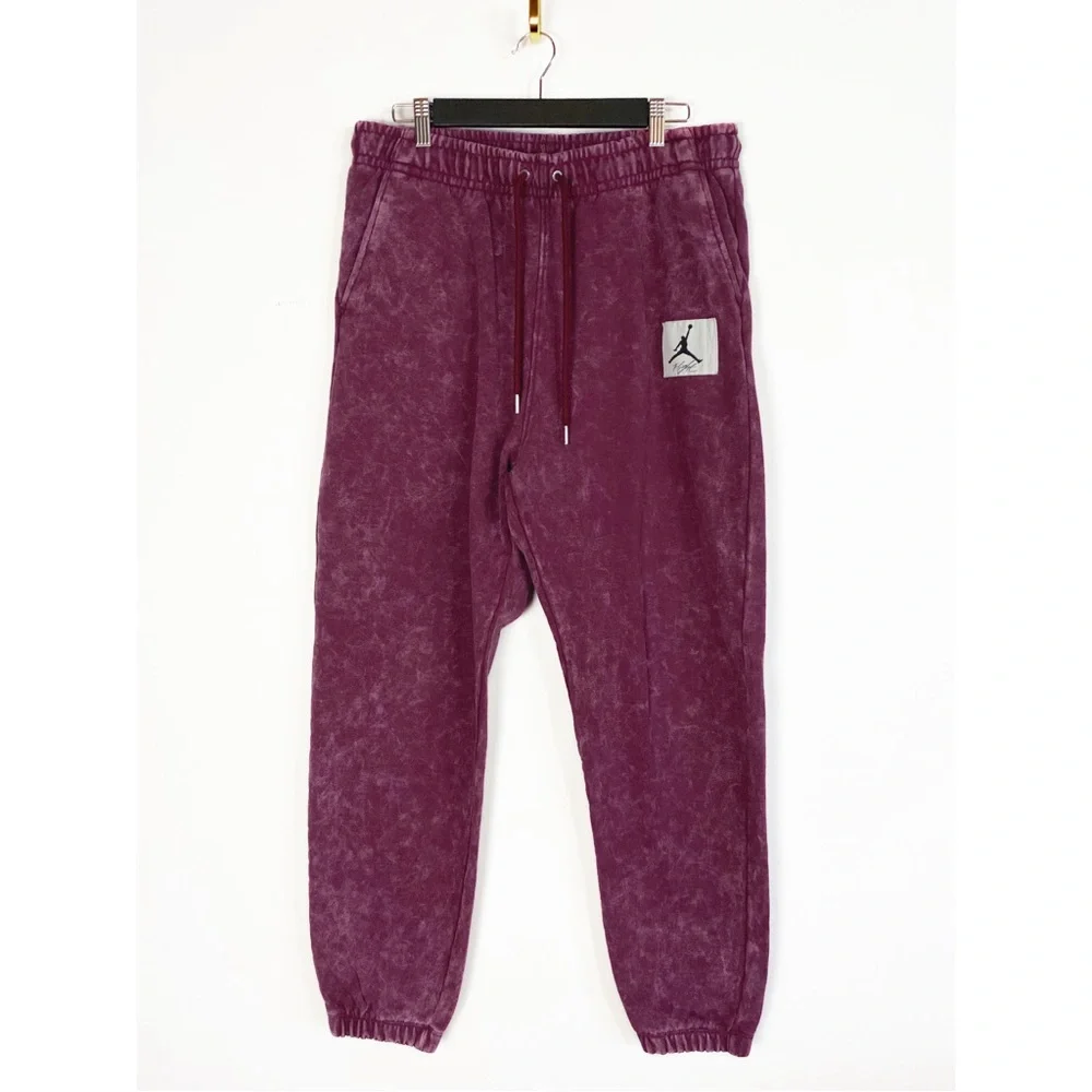 Jordan Flight Fleece Mens Washed Pants Maroon Jogger Pants size L